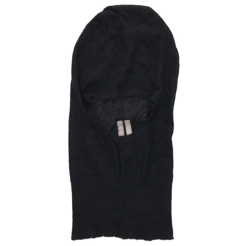 リックオウエンス Rick Owens 大きさ:UNI  RU02D6478-WS カシミヤニットバラクラバ(黒いこと)【106062】【BS99】【小物】【中古】bb187#rinkan*B