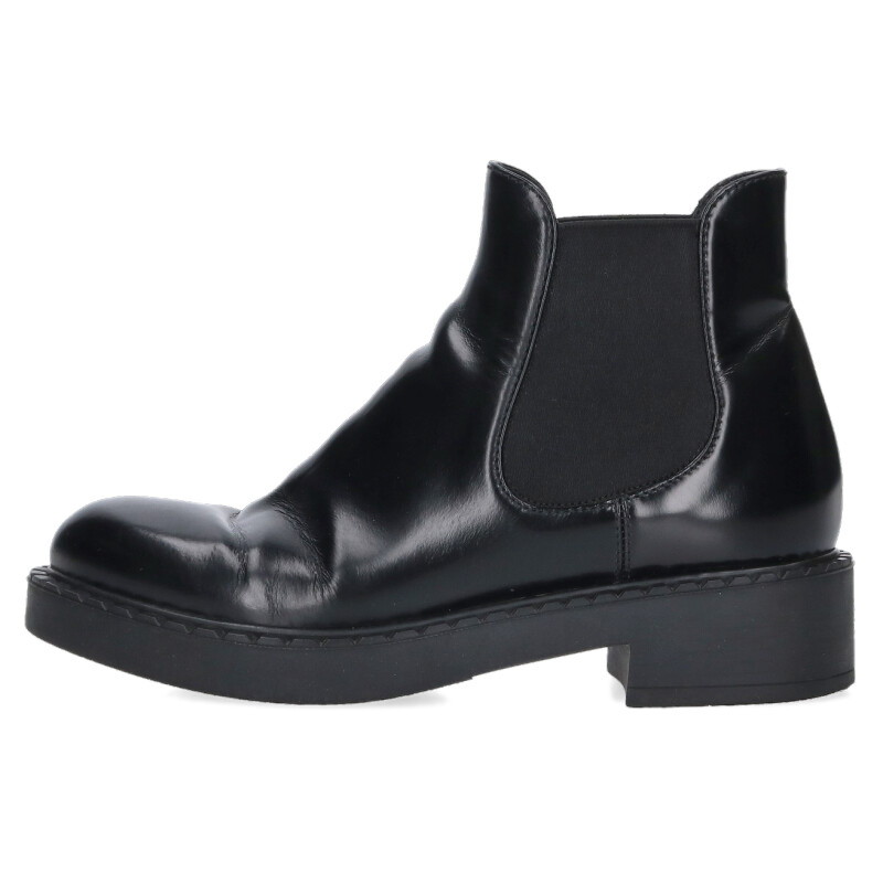 プラダ PRADA 大きさ:36.5  1T251M CHOCOLATE 黒茶 サイドゴアチェルシーブーツ(黒いこと)【905062】【BS99】【レディース】【小物】【中古】bb378#rinkan*B