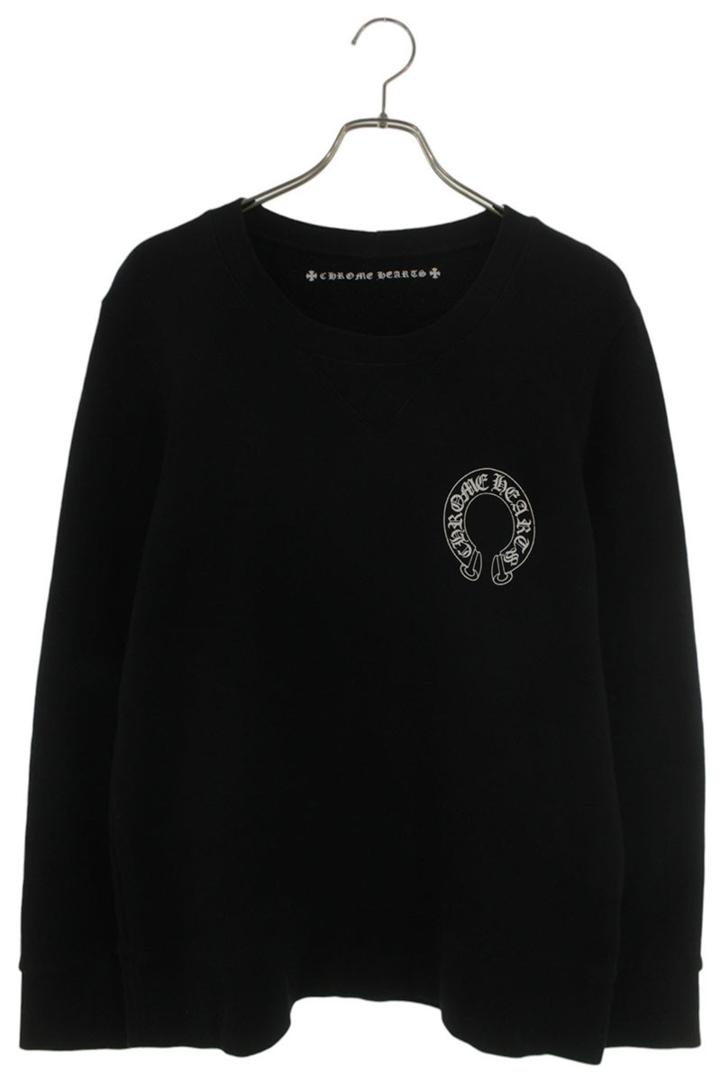 クロムハーツ Chrome Hearts 大きさ:M バックアーチロゴ 袖フローラルスウェット(黒いこと×白いこと)【824062】【SJ02】【メンズ】【中古】bb431#rinkan*B