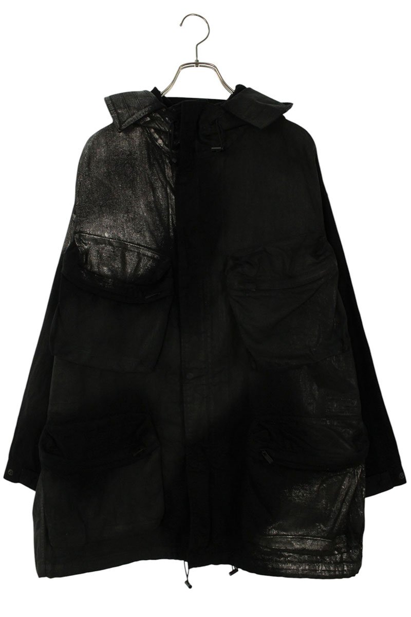 ワイズ Y\u0027s 大きさ:1  8OZ DENIM FOIL PRINT 4POCKET BLOUSON YK-Y02-006-2-01 4ポケットコーティングジャケットブルゾン(黒いこと×しろがね色)【105062】【BS99】【レディース】【中古】bb33#rinkan*A