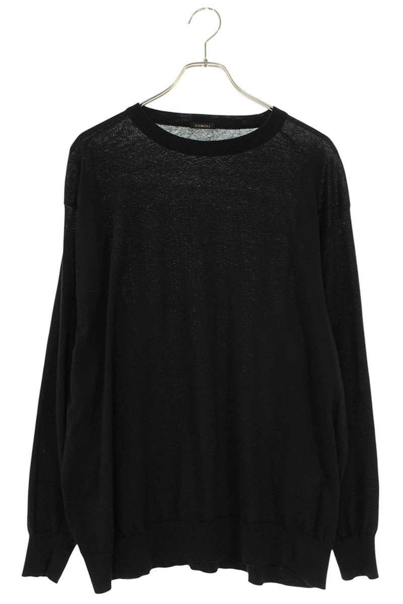 コモリ COMOLI 大きさ:FREE  25SS  B01-06001 コットンクルーネックニット(黒いこと)【605062】【BS99】【メンズ】【中古】bb411#rinkan*B