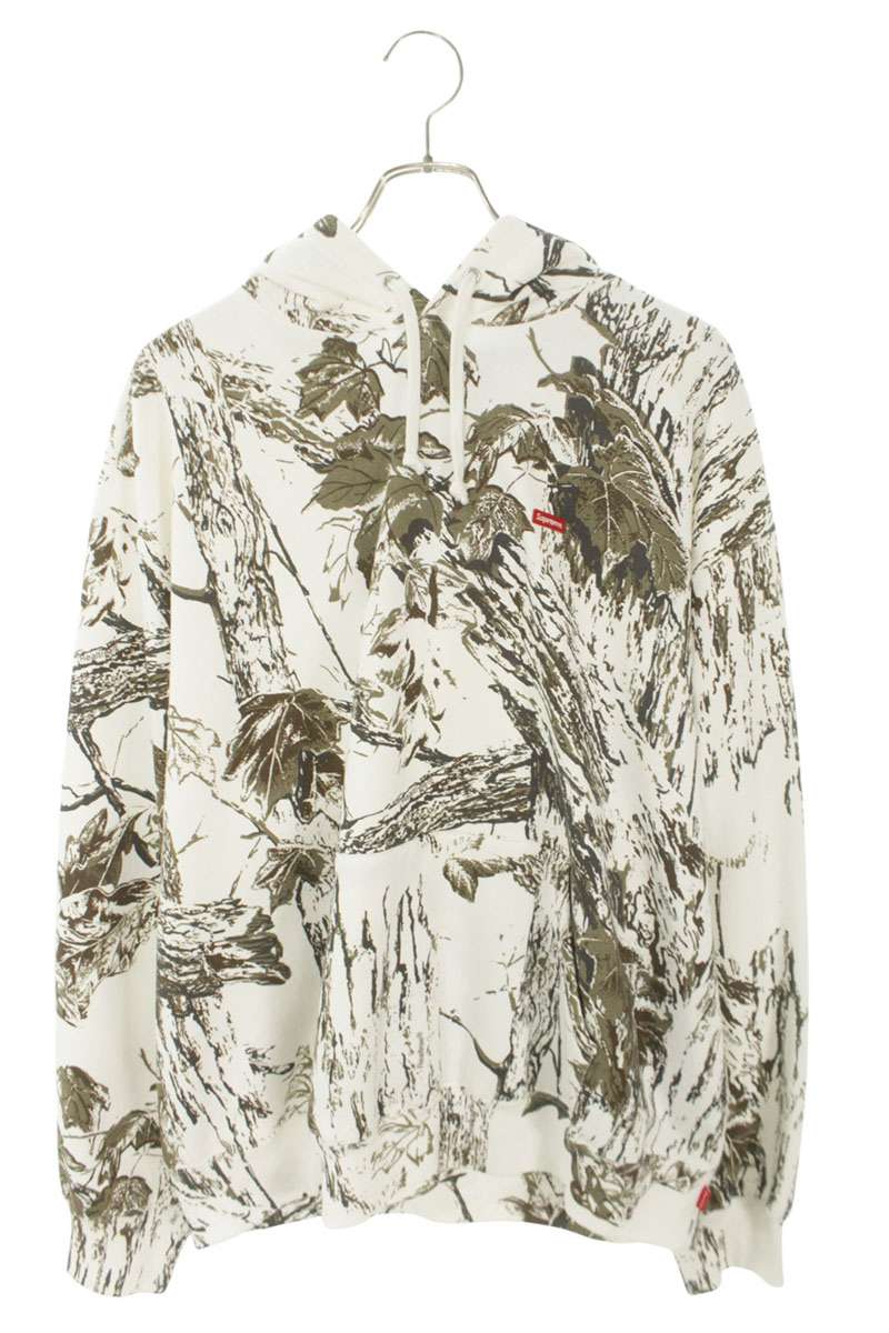 シュプリーム SUPREME 大きさ:L  24SS  Small Box Hooded Sweatshirt スモールボックスリアルツリーパーカー(白いこと×カーキ)【105062】【OM10】【メンズ】【中古】bb457#rinkan*B