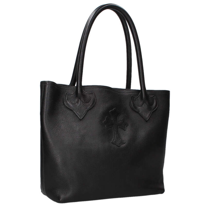 クロムハーツ Chrome Hearts   FS TOTE FSトート レザートートバッグ(黒いこと)【924062】【SJ02】【小物】【中古】bb339#rinkan*S