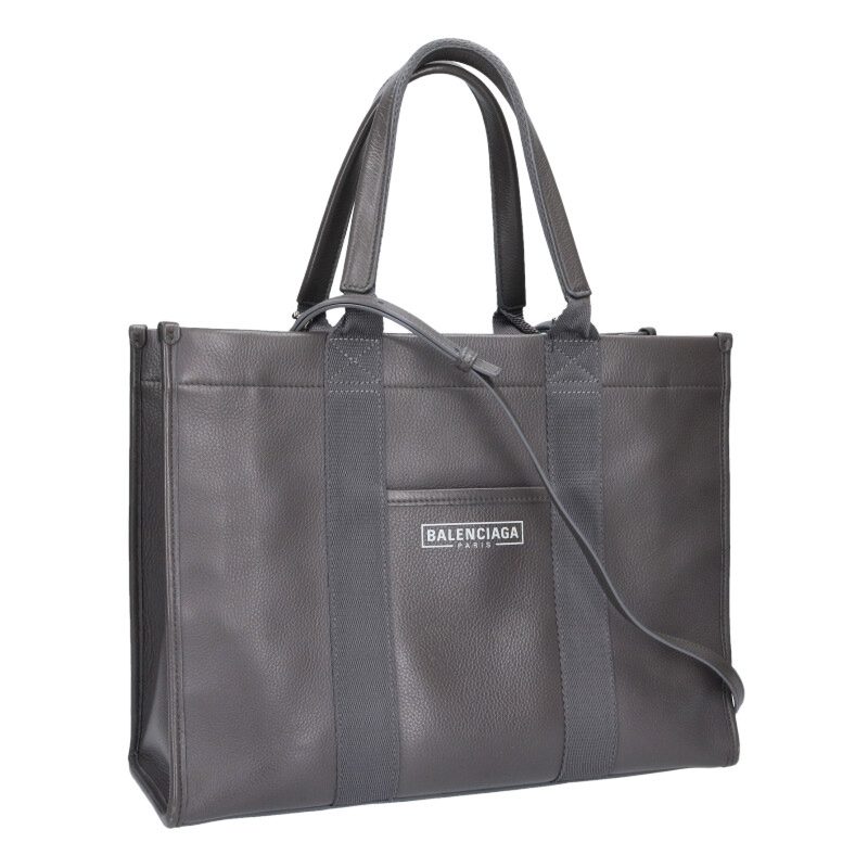 バレンシアガ BALENCIAGA   671400 ハードウエアなめし革2wayトートバッグ(薄墨色)【106062】【BS99】【小物】【中古】bb471#rinkan*B