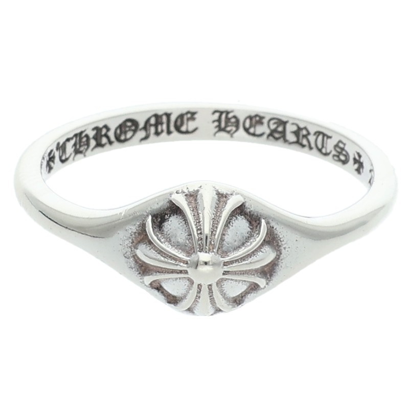 クロムハーツ Chrome Hearts 大きさ:7号  BUBBLGM MINI HALF CRSBL バブルガムクロスボール しろがね色輪っか(しろがね色 1.54g)【705062】【聞き入れる15】【小物】【中古】bb205#rinkan*B
