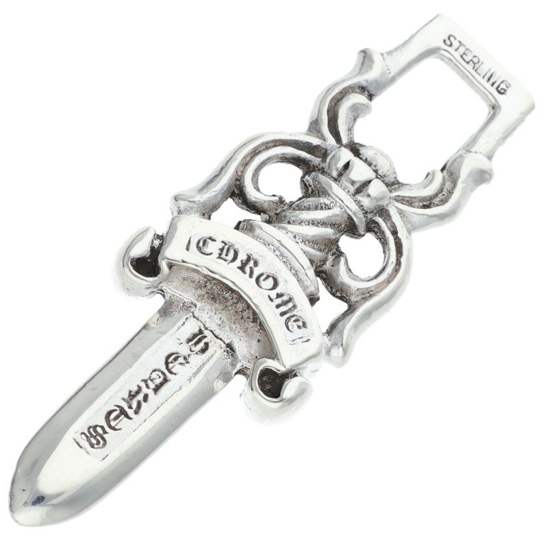 クロムハーツ Chrome Hearts 大いさ:#10  #10DAGGER #10ダガーペンダント シャンデリヤ しろがね色頸飾りいの一番(しろがね色 8.65g)【105062】【SJ02】【小物】【中古】bb411#rinkan*C