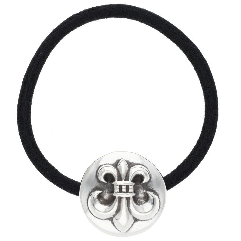 クロムハーツ Chrome Hearts   HAIRBAND BSフレアボタンヘアゴム シルバーコンチョ(しろがね色 総掛け目18.21g)【105062】【SS07】【小物】【中古】bb411#rinkan*B