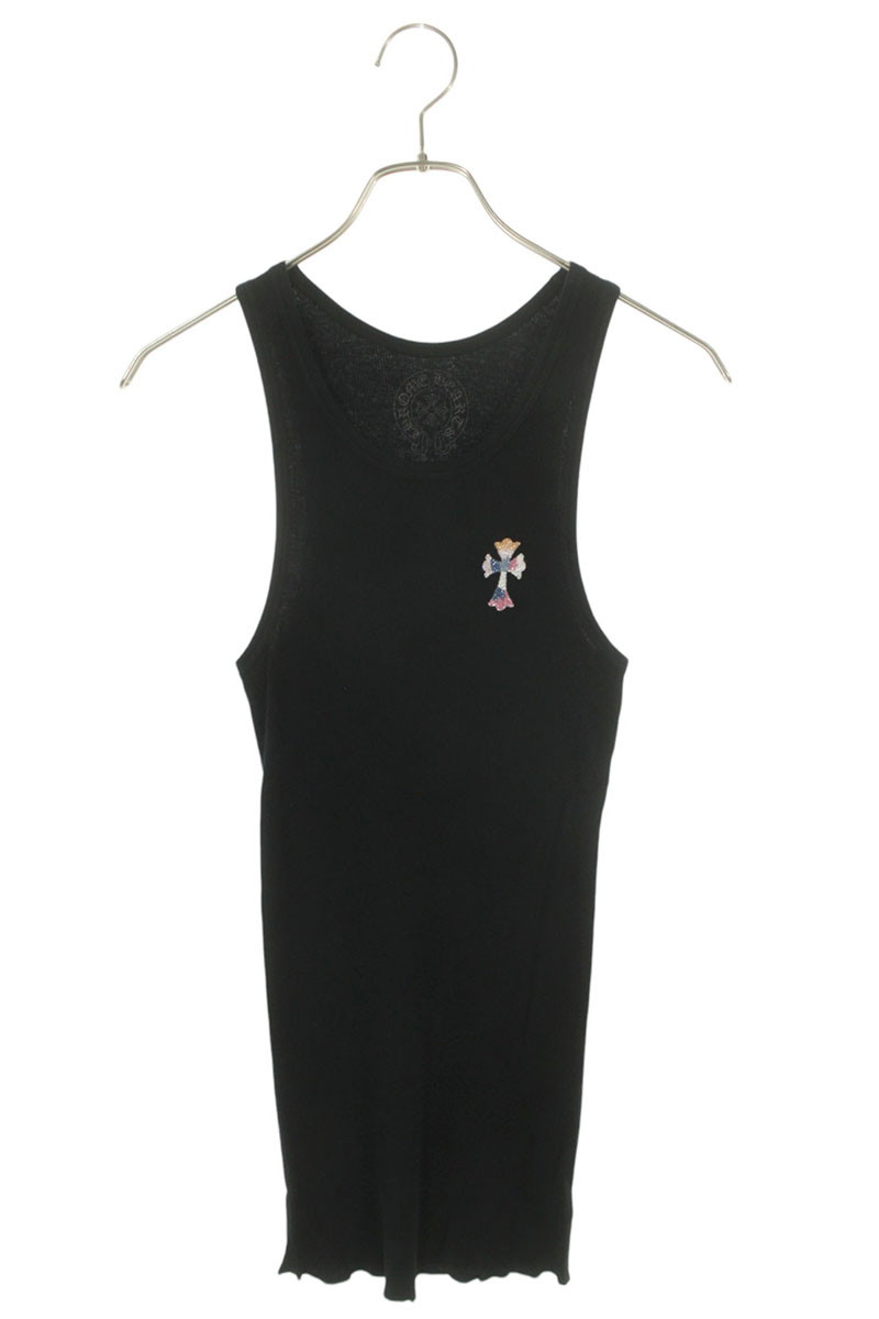 クロムハーツ Chrome Hearts 大いさ:M/L  RIB TANK ビーズタンクトップタンクトップ(黒いこと)【105062】【聞き届ける15】【レディース】【中古】bb78#rinkan*B