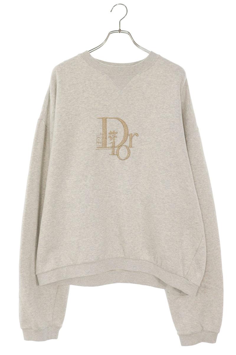 クリスチャンディオール DIOR ×イーアールエル ERL 大いさ:X3L  23SS  313J674A0815 ロゴエンブロイダリーオーバーサイズスウェット(薄墨色)【805062】【SB01】【メンズ】【中古】bb30#rinkan*B