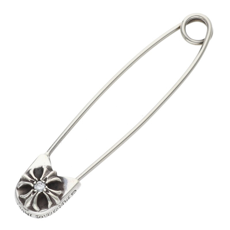 クロムハーツ Chrome Hearts 大きさ:ｰ  SAFETYPIN LG 1DIA ラージセーフティピン 1金剛石 しろがね色首飾りいの一番(しろがね色×せつ然たる 4.14g)【115062】【NO05】【小物】【中古】bb209#rinkan*B