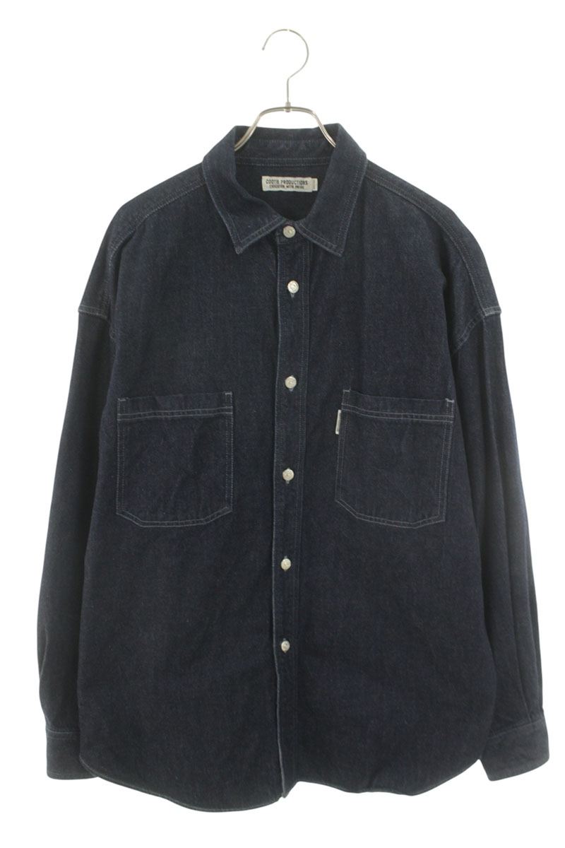 クーティー COOTIE　サイズ:M Denim Work Shirt デニム長袖シャツ(ネイビー)【505062】【BS99】【メンズ】【中古】bb212#rinkan*B｜RINKAN