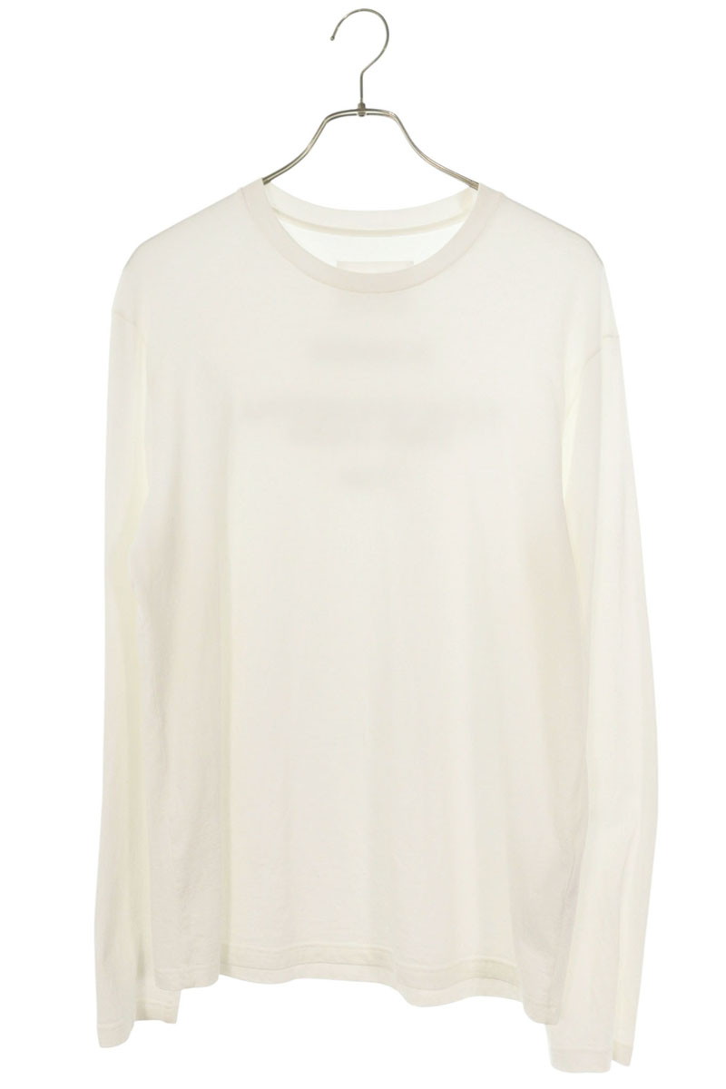 ジルサンダー JILSANDER 大きさ:S  J22FV0110 JTN325 バッグロゴプリント長袖カットソー(白いこと)【106062】【BS99】【メンズ】【中古】bb459#rinkan*B