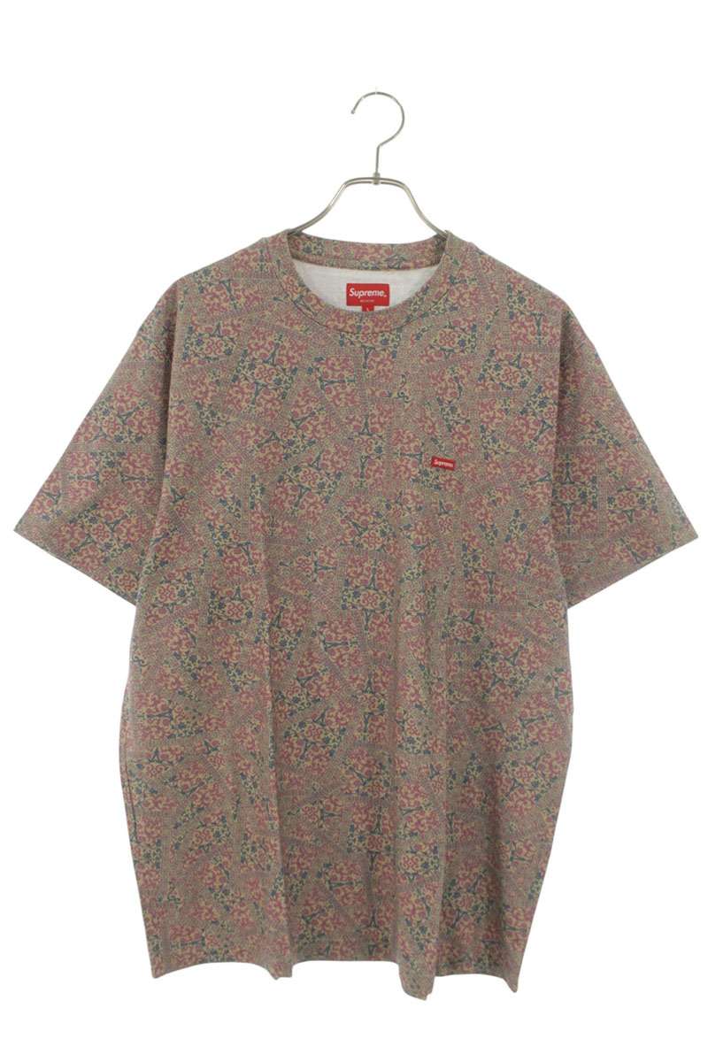 シュプリーム SUPREME 大きさ:L  21AW  Small Box Tee フローラルカードスモールボックスプルオーバー(ベージュ調)【205062】【OM10】【メンズ】【中古】bb51#rinkan*S