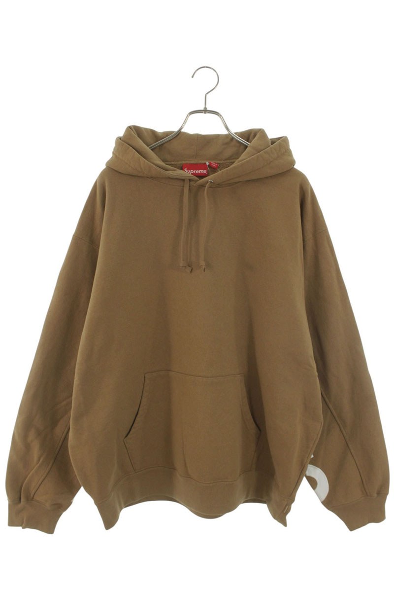 シュプリーム SUPREME 大きさ:XL  22SS  Cropped Panels Hooded Sweatshirt クロップドパネルプルオーバーパーカー(赤銅色)【105062】【OM10】【メンズ】【中古】bb51#rinkan*S