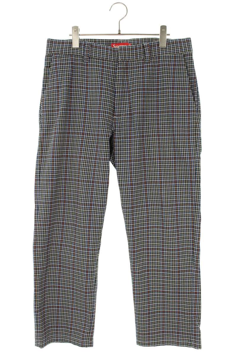 シュプリーム SUPREME 大きさ:32in  18SS  Work Pant グレンチェックワークロングパンツ(薄墨色)【405062】【BS99】【メンズ】【中古】bb51#rinkan*B