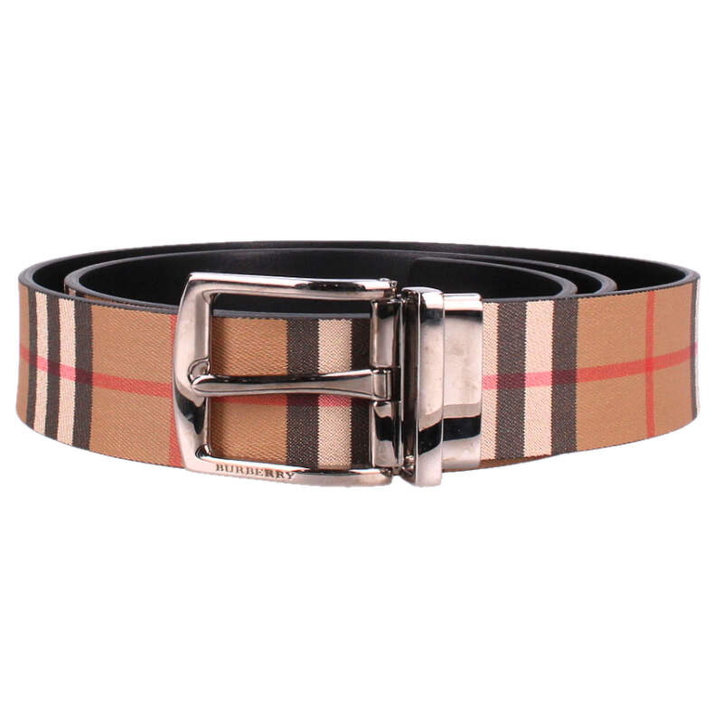 バーバリー Burberry 大きさ:40/100 リバーシブルノバチェックレザーベルト(ベージュ×黒いこと)【106062】【BS99】【小物】【中古】bb212#rinkan*B