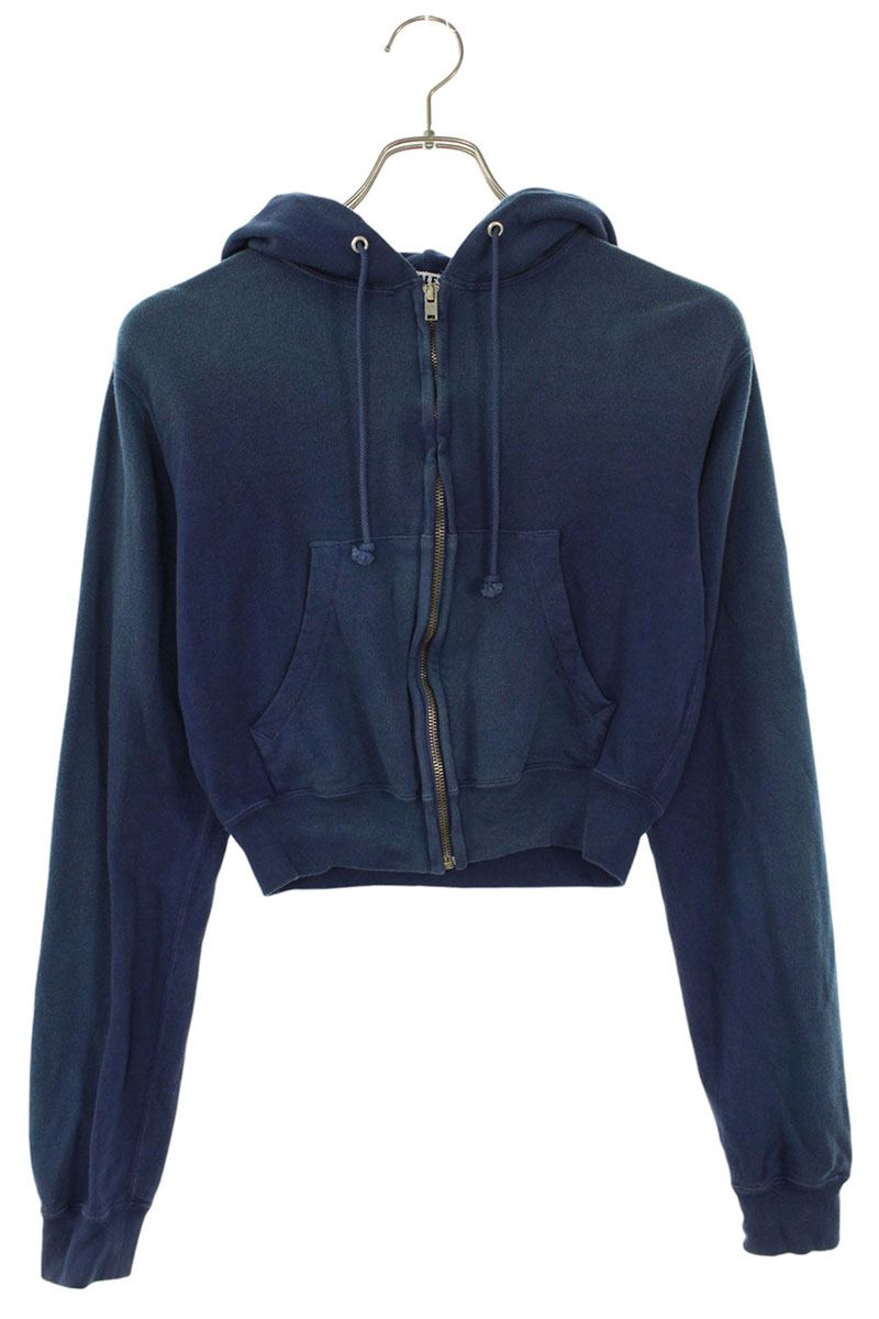 オーラリー AURALEE　サイズ:0 25AW A25AP03MS PRODUCT DYED PIMA LIGHT SWEAT ZIP PARKA 製品染めジップアップパーカー(ネイビー)【305062】【BS99】【レディース】【中古】bb51#rinkan*B｜RINKAN