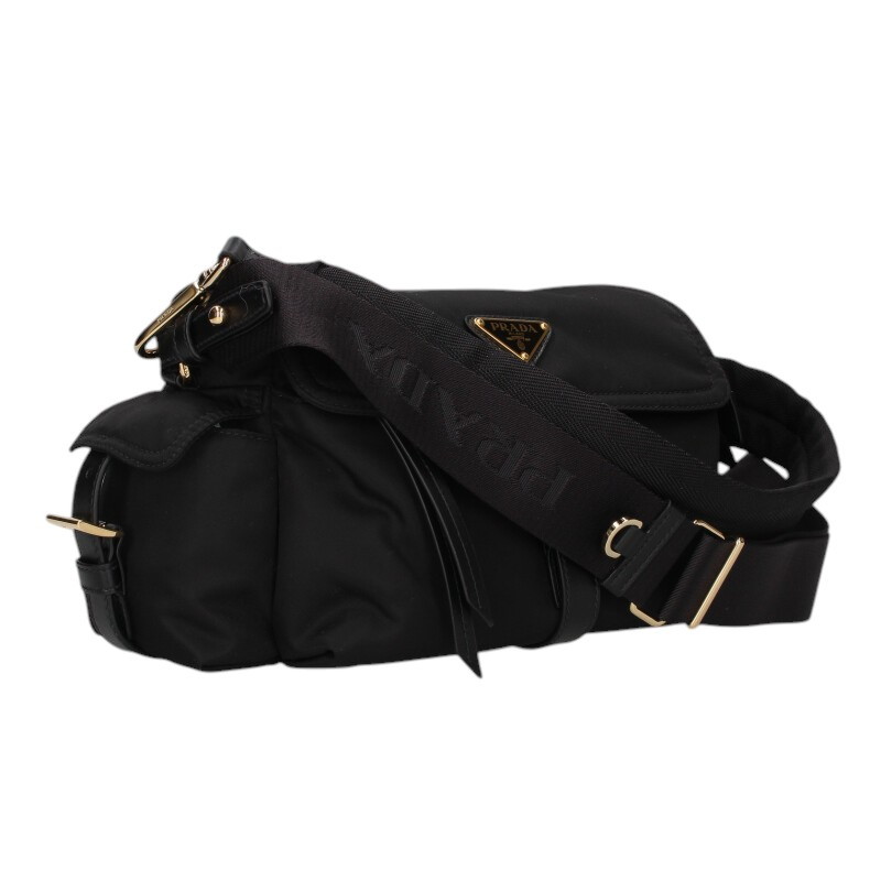 プラダ PRADA 大きさ:並み並み  1BD394 エクスプローラ 並み並み Re-nylon トライアングルロゴプレートショルダーバッグ(黒いこと)【105062】【SB01】【小物】【中古】bb459#rinkan*A