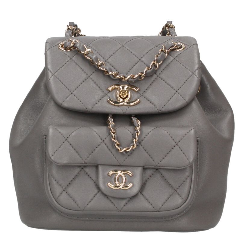 シャネル CHANEL   AS2908 マトラッセ ラムスキンデイパックリュック(薄墨色×ゴールド)【105062】【SB01】【小物】【中古】bb30#rinkan*A