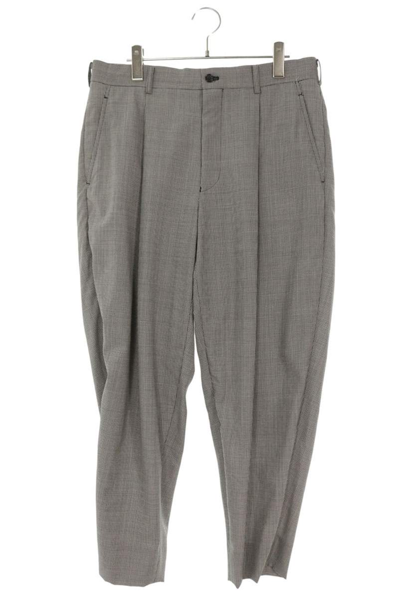 コムデギャルソンオムプリュス COMME des GARCONS HOMME PLUS　サイズ:M PI-P048 ワンタックテーパードワイドロングパンツ(ブラック&times;ホワイト)【905062】【BS99】【メンズ】【中古】bb315#rinkan*B｜RINKAN