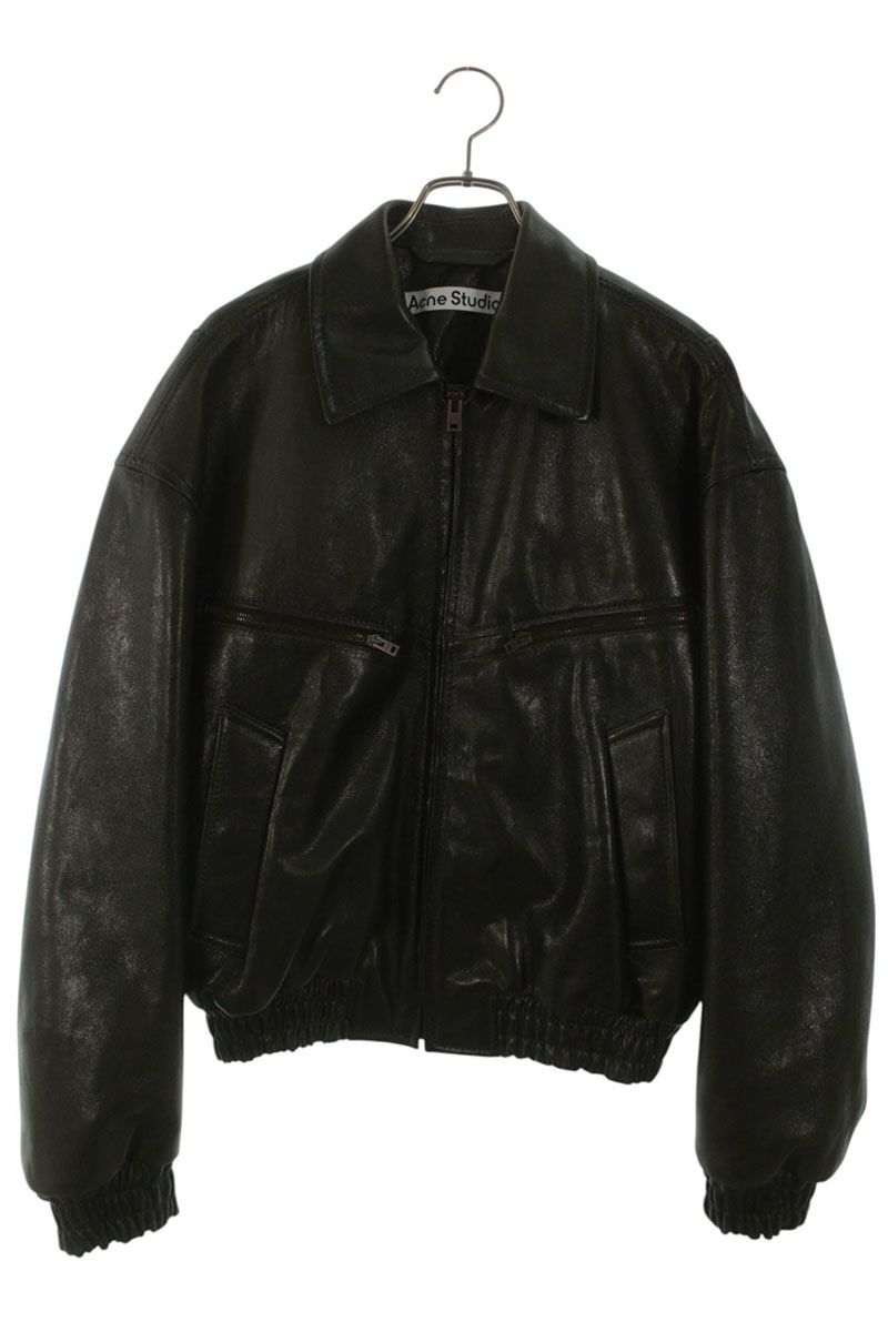 アクネストゥディオズ ACNE STUDIOS 大いさ:46  FN-MN-LEAT000293 ラムスキンボンバーレザージャケット(幽々たる緑であること)【105062】【SB01】【メンズ】【中古】bb187#rinkan*C メンズファッション-コート・ジャケット