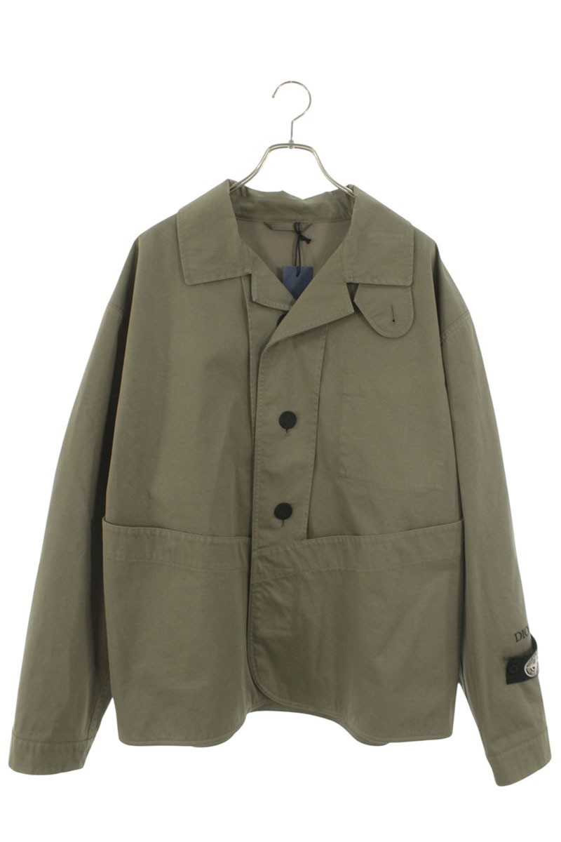 クリスチャンディオール DIOR ×ストーンアイランド STONEISLAND 大きさ:48  49TC402A6144 パネルポケットオーバーサイズブルゾン(オリーブ)【105062】【SB01】【メンズ】【中古】bb380#rinkan*A