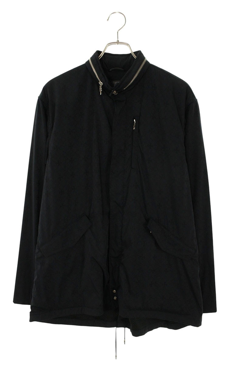 クロムハーツ Chrome Hearts 大きさ:M  U TACOCAT JQRD NYLN CHつけ加える総柄ナイロンダガージップブルゾン(黒いこと×しろがね色)【105062】【SJ02】【メンズ】【中古】bb431#rinkan*B