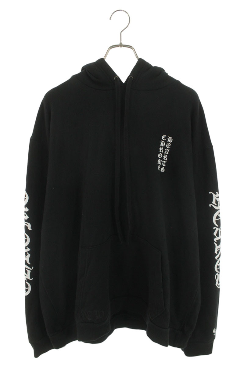 クロムハーツ Chrome Hearts 大きさ:XL  SWTSHRT PLV ロゴプリントプルオーバーパーカー(黒いこと)【405062】【FK04】【メンズ】【中古】bb177#rinkan*B