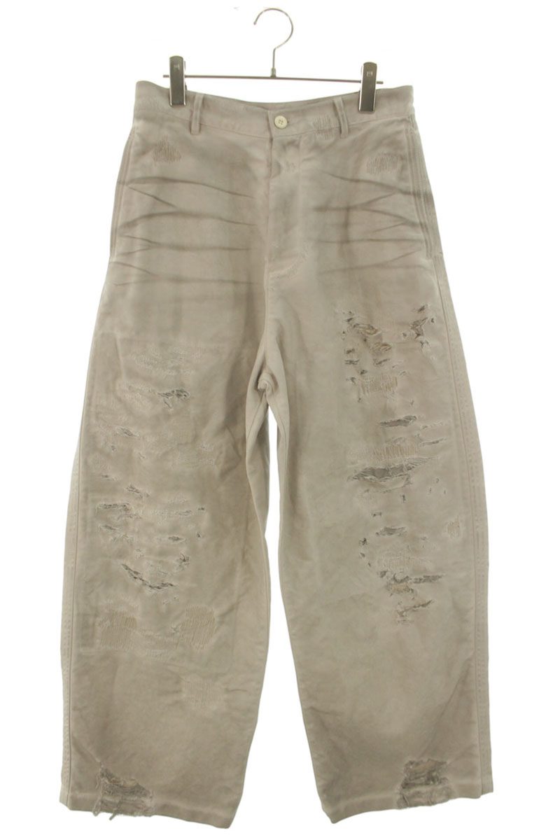 アクネストゥディオズ ACNE STUDIOS 大きさ:44  FN-MN-TROU001181 リペアダメージ製作ロングズボン下(ベージュ調)【105062】【SB01】【メンズ】【中古】bb187#rinkan*A