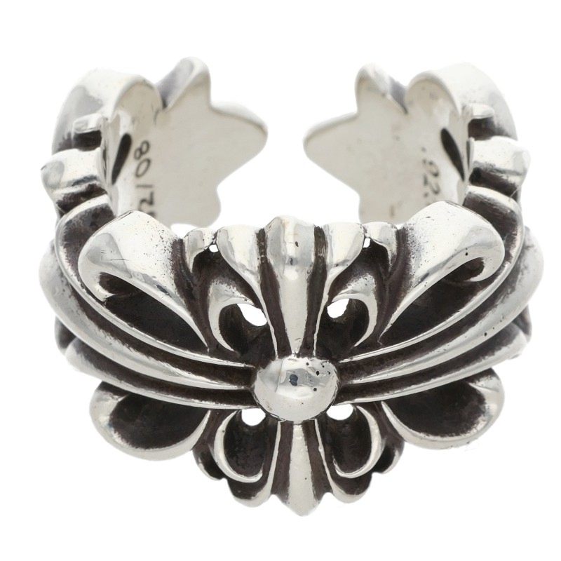 クロムハーツ Chrome Hearts　サイズ:18号 DBL FLRL CRS ダブルフローラルクロス シルバーリング(シルバー 19.05g)【905062】【GZ11】【小物】【中古】bb437#rinkan*B ｜RINKAN
