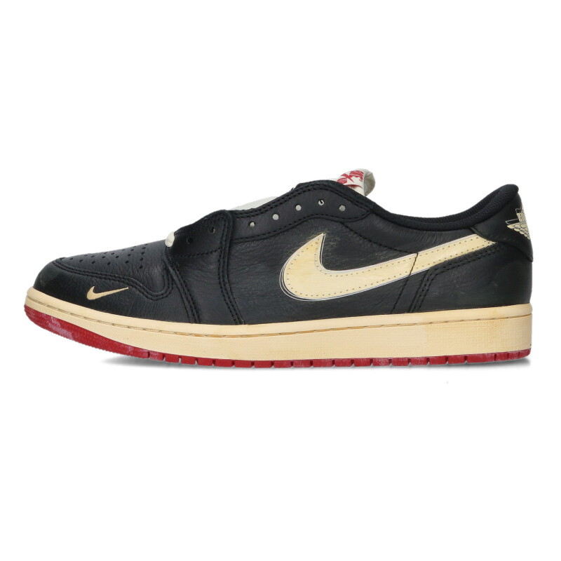 ナイキ NIKE ×ナイジェルシルベスター 大きさ:27.5珊  Air Jordan 1 Retro Low OG Nitro IB8958-001 エアジョーダンワンニトロスニーカー(黒いこと×ベージュ)【015062】【BS99】【メンズ】【小物】【中古】bb78#rinkan*A