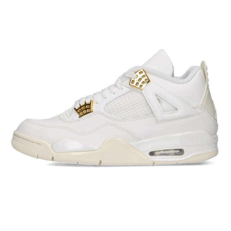ナイキ NIKE 大きさ:28.5珊  WMNS Air Jordan 4 Retro White \u0026 GoldAQ9129-170 エアジョーダン4ホワイトアンドゴールドスニーカー(白いこと×ゴールド)【015062】【BS99】【レディース】【小物】【中古】bb78#rinkan*A