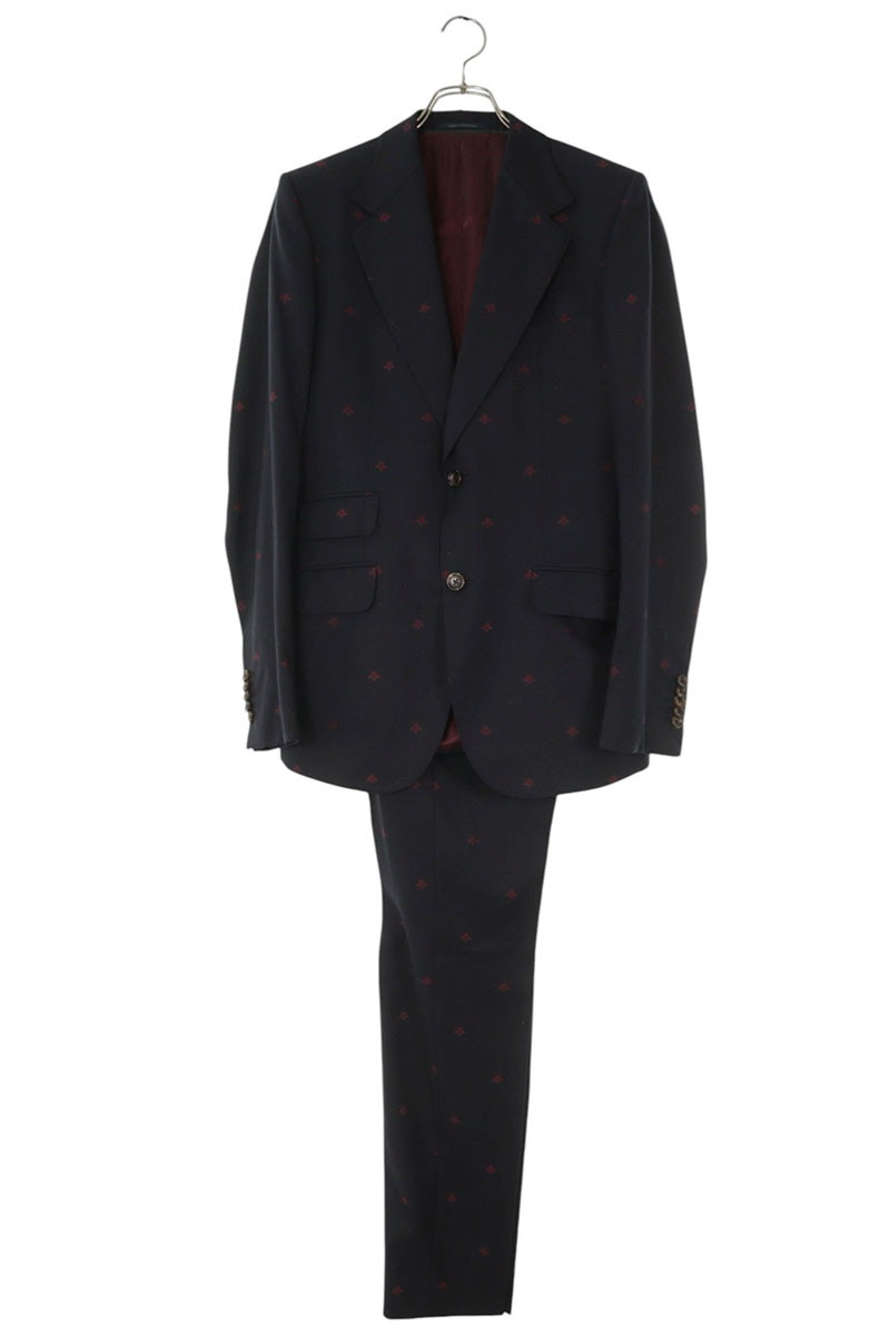 グッチ GUCCI 大きさ:46  473210 Z589E BEE刺しゅうテーラードスーツ(米国海軍)【805062】【BS99】【メンズ】【中古】bb420#rinkan*B