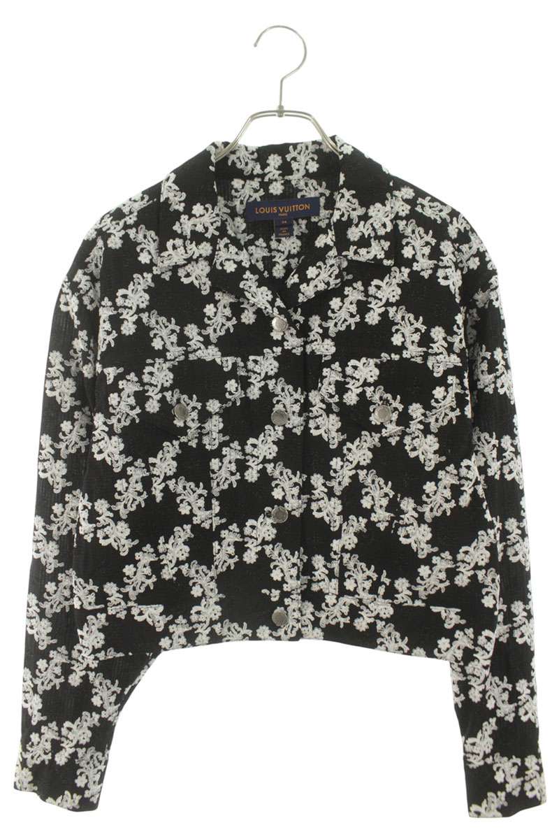 ルイヴィトン LOUISVUITTON 大きさ:34  21AW  RW212W FD7 FLVB06 御花刺しゅう上衣(黒いこと×白いこと)【015062】【BS99】【レディース】【中古】bb162#rinkan*B
