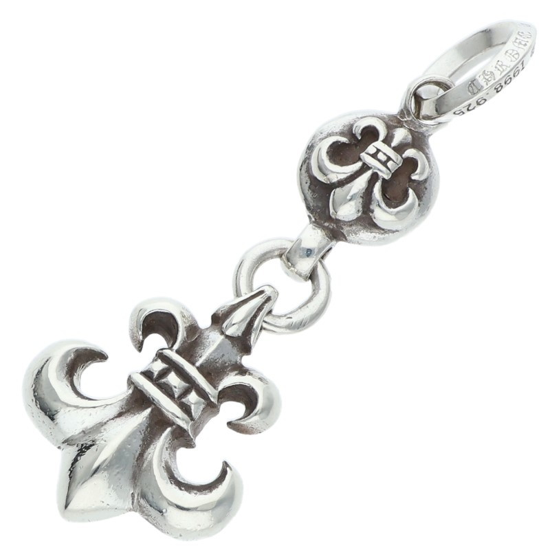 クロムハーツ Chrome Hearts   1BALL BS FLEUR 1どんぶり鉢BS太陽フレア惹きつける 惹きつける しろがね色首飾りいの一番(しろがね色 10.59g)【805062】【GZ11】【小物】【中古】bb437#rinkan*B