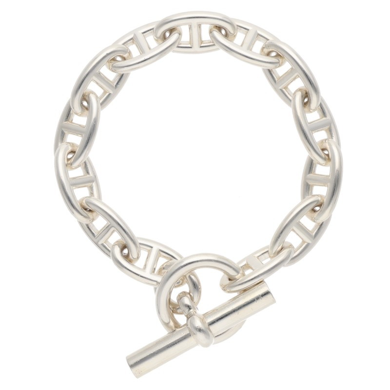 エルメス HERMES 大きさ:13LINK  Chaine d\u0027Ancre GM シェーヌダンクルGMしろがね色腕輪(しろがね色 72.62g)【215062】【SS13】【小物】【中古】bb132#rinkan*B