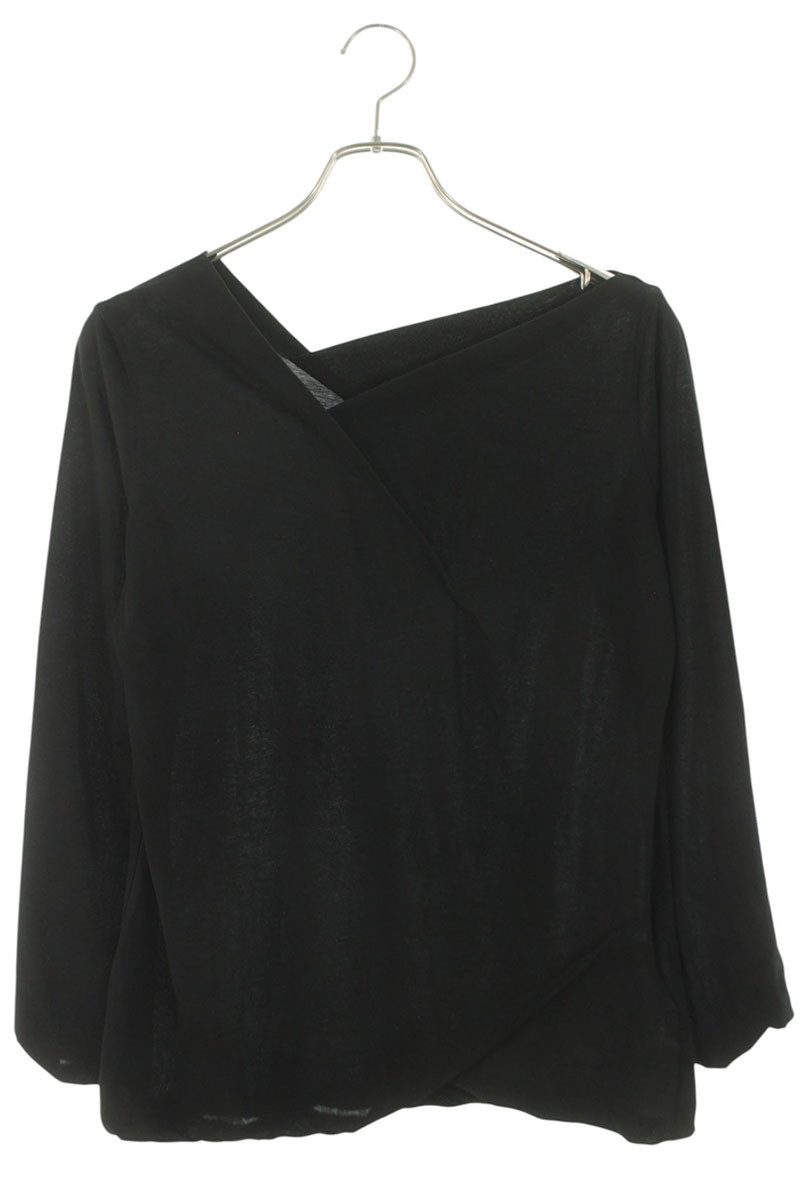 ヨウジヤマモト Yohji Yamamoto 大いさ:2  FP-T16-074 ハイツイストジャージータック長袖カットソー(黒いこと)【905062】【BS99】【レディース】【中古】bb187#rinkan*A トップス-レディースファッション