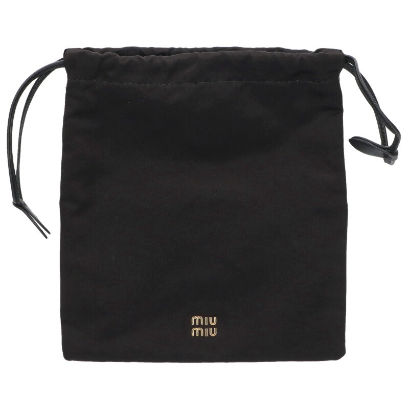 ミュウミュウ miumiu   DUCHESSE ダッチェス ナイロン合切袋車寄せ(黒いこと)【305062】【SB01】【小物】【中古】bb170#rinkan*B