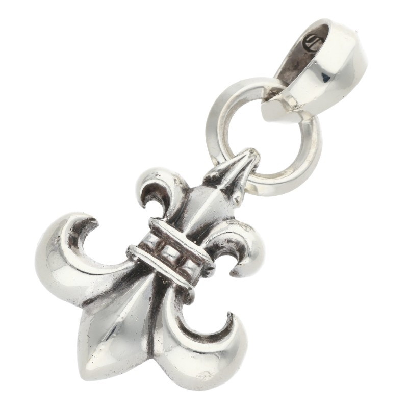 クロムハーツ Chrome Hearts   BS FLUER w BALE BS太陽フレアシャンデリヤ Wベイル シャンデリヤ首飾りいの一番(しろがね色 26.43g)【815062】【GZ11】【小物】【中古】bb437#rinkan*B
