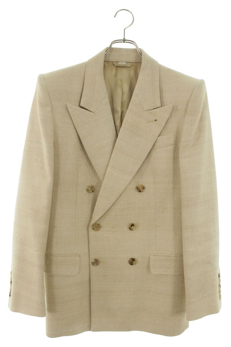 グッチ GUCCI 大きさ:46  686096 ZAEBE ネップ産業 ダブル乳ぶさ テーラードジャケット(ベージュ)【115062】【BS99】【メンズ】【中古】bb87#rinkan*B