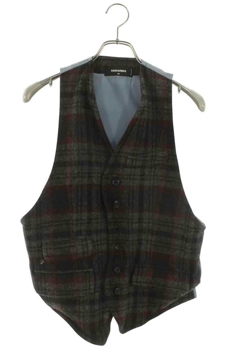 ディースクエアード DSQUARED2 大いさ:48  S71FB0399 鉄条入り口・入口読み合わせるより良い ジレ(薄墨色)【215062】【BS99】【メンズ】【中古】bb33#rinkan*B