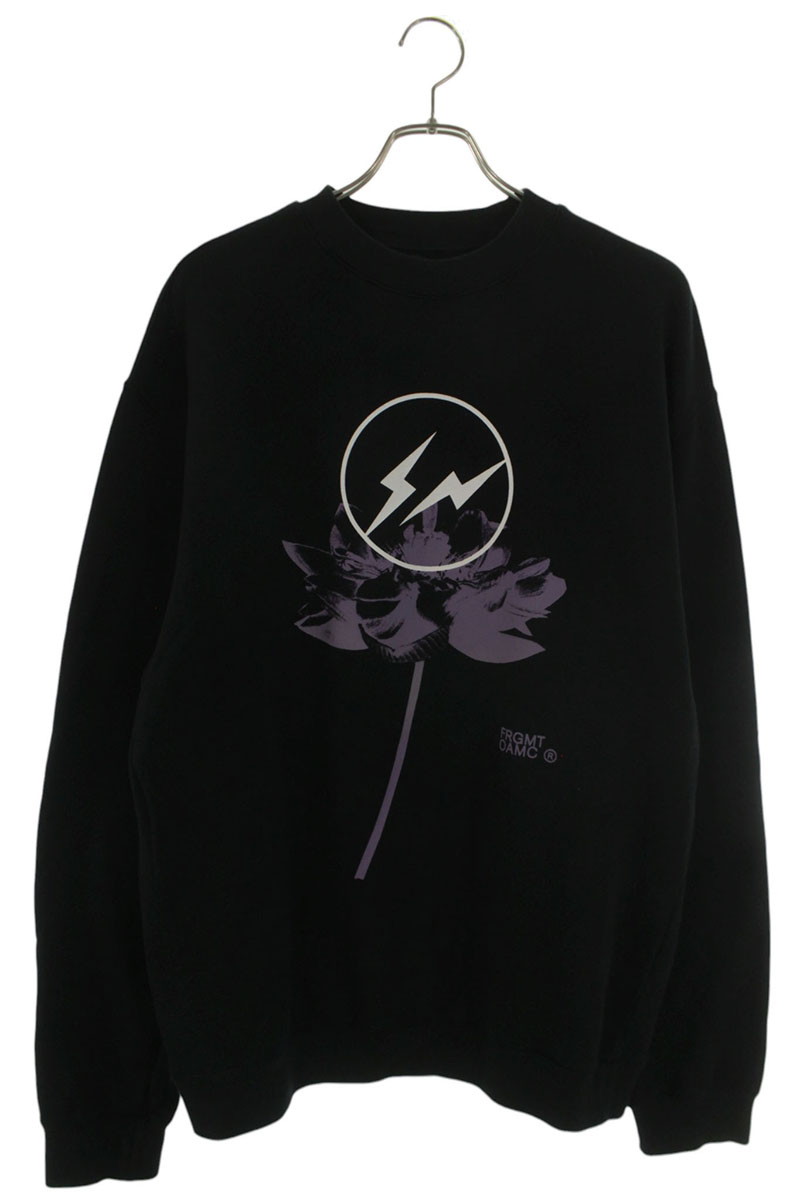 オーエーエムシー OAMC ×フラグメントデザイン fragment design 大いさ:S  OAUY706182 ダブルネームロゴプリントスウェット(黒いこと)【215062】【BS99】【メンズ】【中古】bb187#rinkan*B