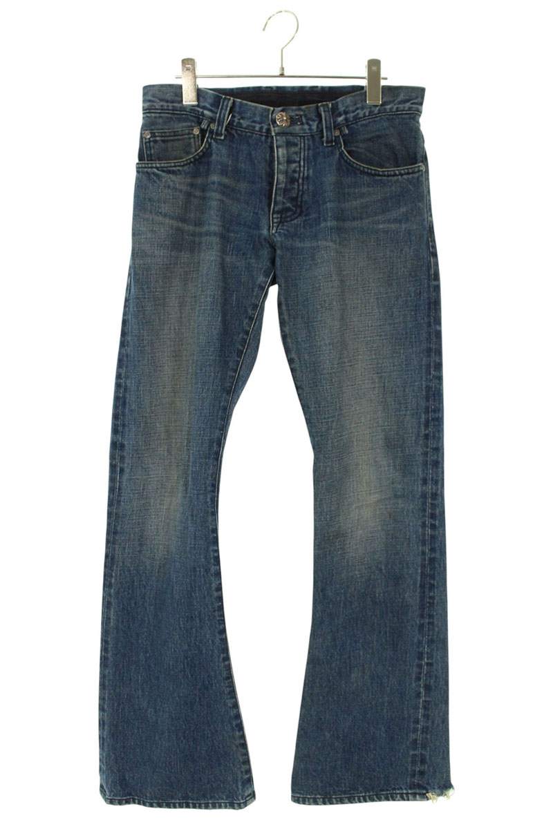 クロムハーツ Chrome Hearts 大きさ:29in カットオフデザインフレアデニムパンツ(インディゴ)【505062】【os06】【メンズ】【中古】bb453#rinkan*B