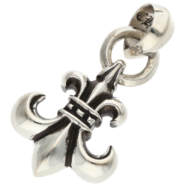 クロムハーツ Chrome Hearts   BS FLUER w BALE BS太陽フレアシャンデリヤ Wベイル しろがね色首飾りいの一番(しろがね色 27.6g)【215062】【SJ02】【小物】【中古】bb339#rinkan*B