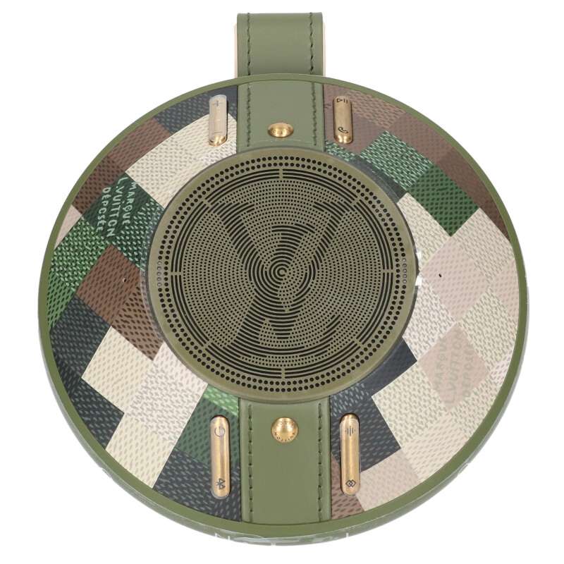 ルイヴィトン LOUISVUITTON   QAE030 LVナノグラム・スピーカー ダモフラージュ ダミエ 軽銀金棒引き(緑であること調)【106062】【BS99】【小物】【中古】bb87#rinkan*S