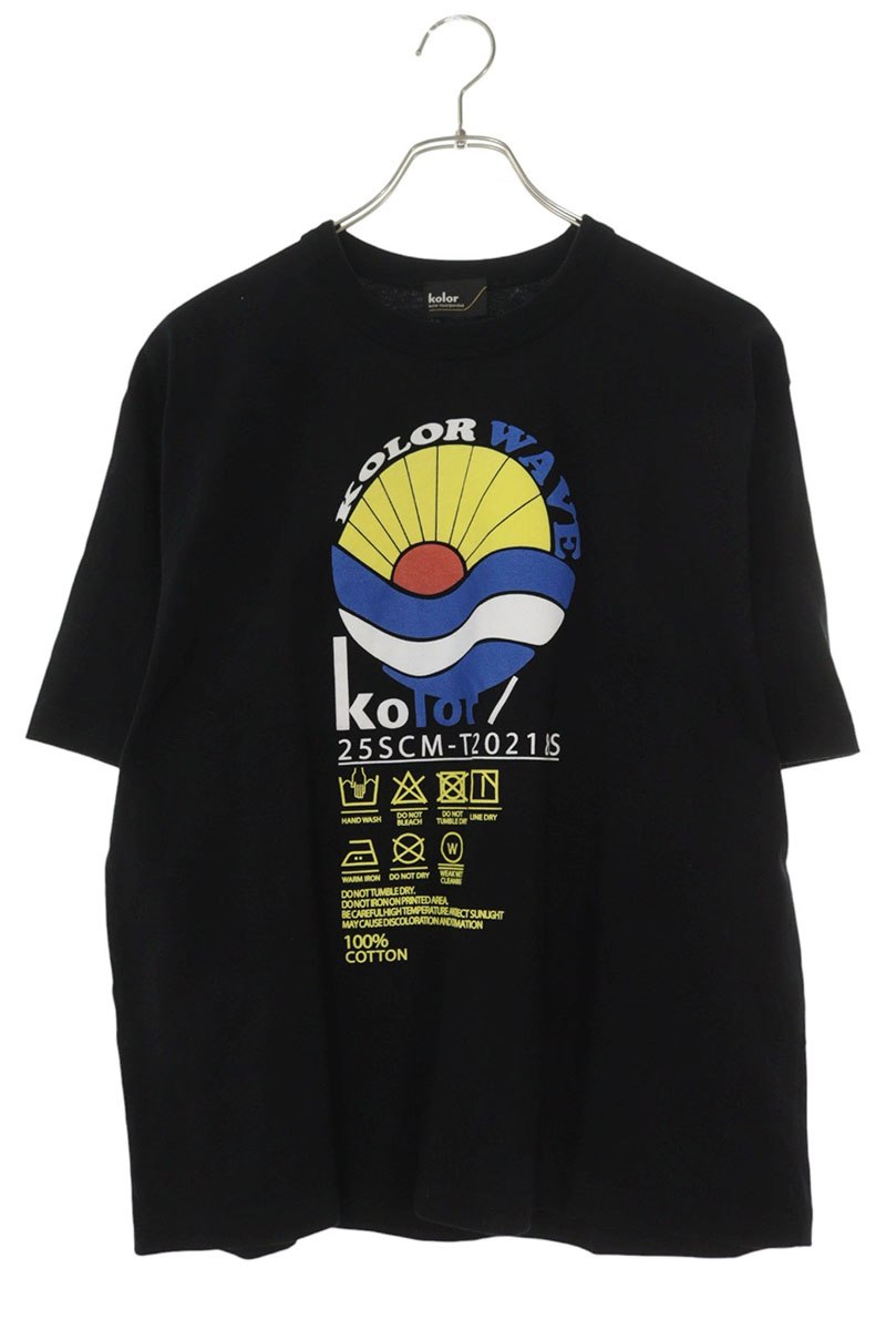 カラー kolor サイズ:1 25SCM-T20218S プリントデザインTシャツ(ブラック)【215062】【BS99】【メンズ】【中古】bb297#rinkan*B|RINKAN