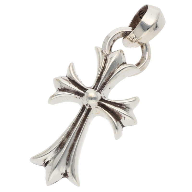 クロムハーツ Chrome Hearts   CH CRS SML W BALE スモールCHクロスベイル しろがね色首飾りいの一番(しろがね色 21.56g)【415062】【os06】【小物】【中古】bb359#rinkan*B