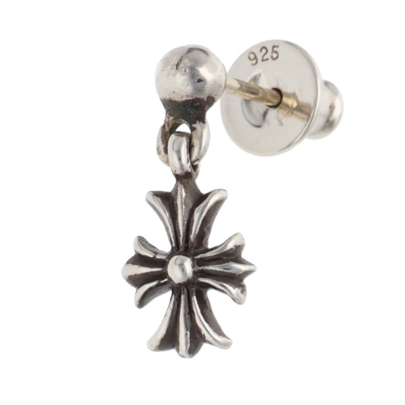 クロムハーツ Chrome Hearts   TNY E CH PLS 1 タイニーECH足し加える落っこちる しろがね色ピアス(しろがね色 1.2g)【515062】【FK04】【小物】【中古】bb76#rinkan*B