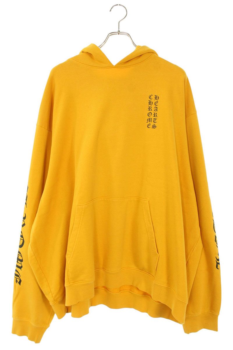 クロムハーツ Chrome Hearts 大きさ:XXL  SWTSHRT PLVR アームロゴプリントプルオーバーパーカー(黄色)【605062】【GZ11】【メンズ】【中古】bb437#rinkan*B