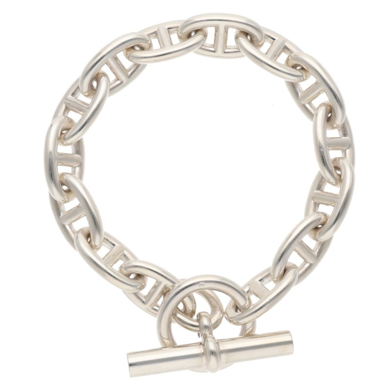 エルメス HERMES 大きさ:14LINK  Chaine d\u0027Ancre GM シェーヌダンクルGMしろがね色腕輪(しろがね色 77.75g)【215062】【HJ12】【小物】【中古】bb518#rinkan*B